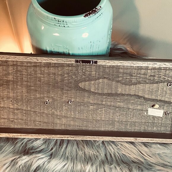 Kirkland's Mixed Media BELIEVE Wooden Sign (galvanized metal + burlap) - Picture 3 of 3